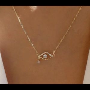 Evil eye rhinestone necklace